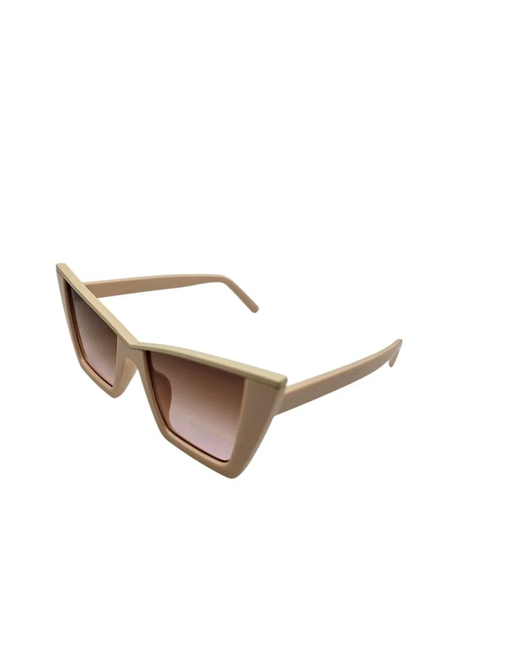 Vintage Mod Inspired Plastic Frame Cat eye Sunglasses Cream Ivory